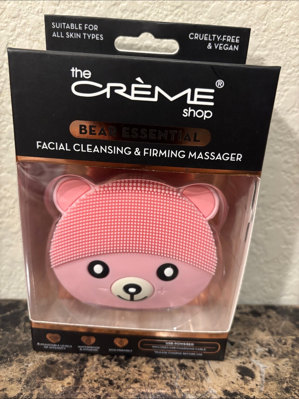 The Crème Shop Pink Bear Facial Cleansing & Firming Massager